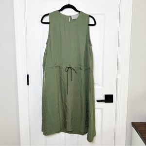 EVERLANE Japanese GoWeave Sleeveless Drawstring Dress in Green Size 8